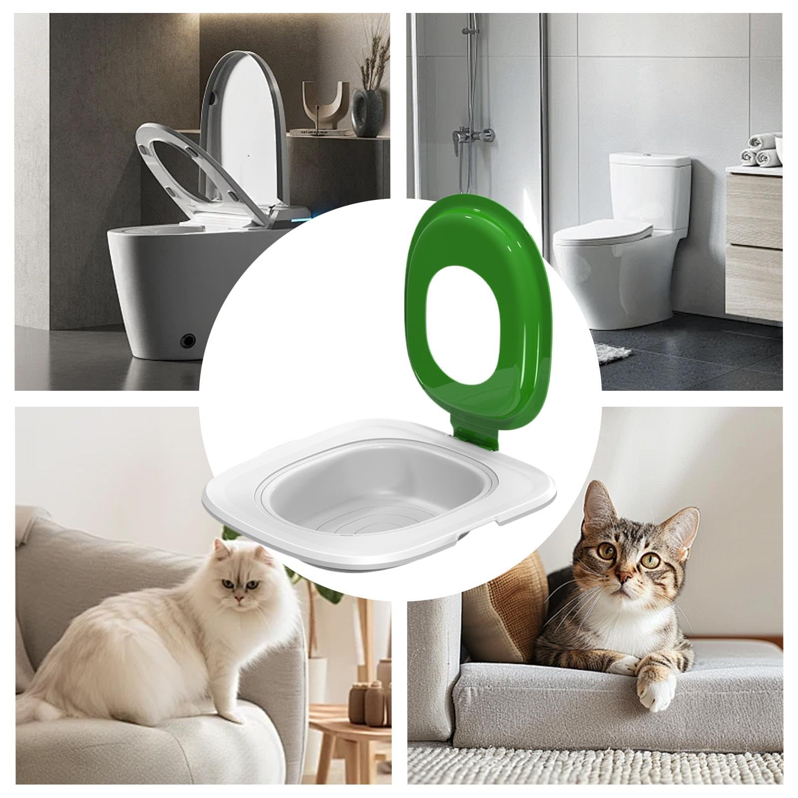 Xijobido Katzentoiletten Trainingsset - Toilettenaufsatz Für Katzen 39x36cm