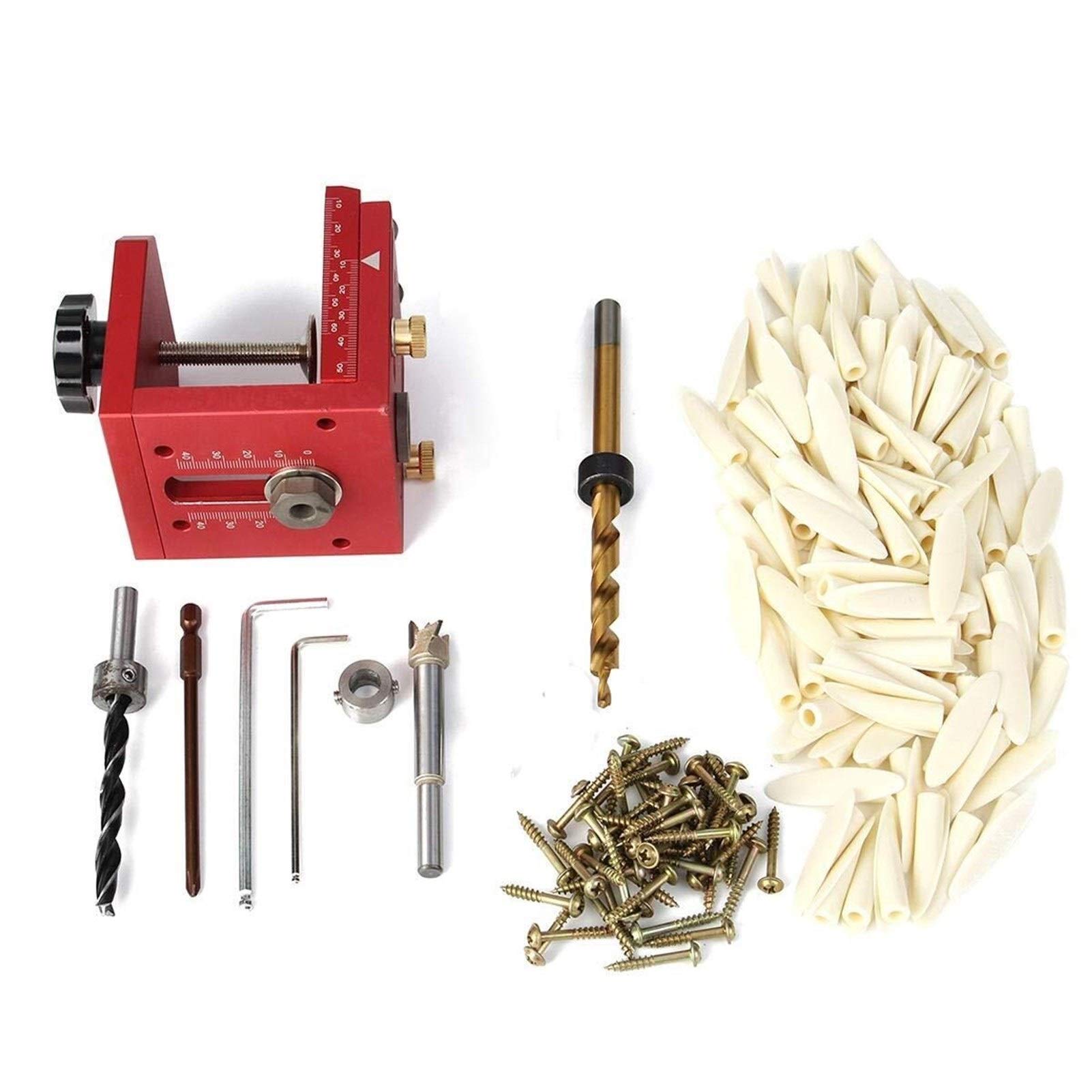 Eoweiot Woodworking Dowel Jig Set - Precision Hole Drill Pocket Guide for Joinery, Easy Woodworking Tools for DIY & Professional Craftsmen