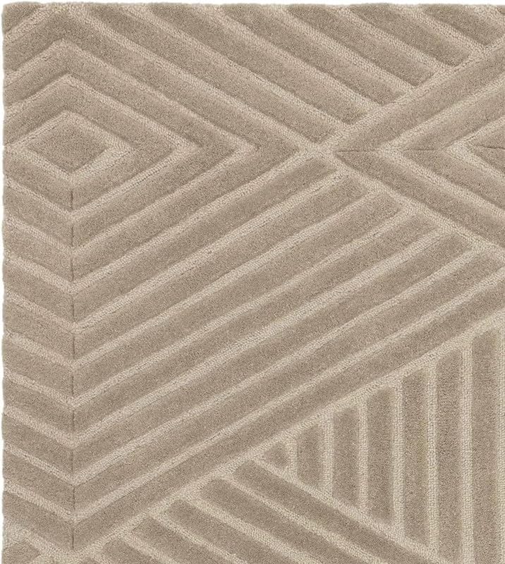 Image of Hand Tufted Modern Design Exported Collection High Low Pattern Wool Carpet for Living Room, Bedroom & Hall (Beige G, 9 x 12 Feet)
