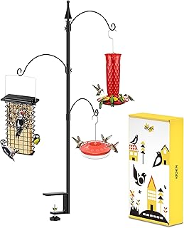 iBorn Bird Feeder for Deck Hooks Made of Metal 65 cm, Feeding Station for Hanging in Patio/Balcony, Bird Feeder for Attracting Wild Birds (Bird Feeder Not Included) product image