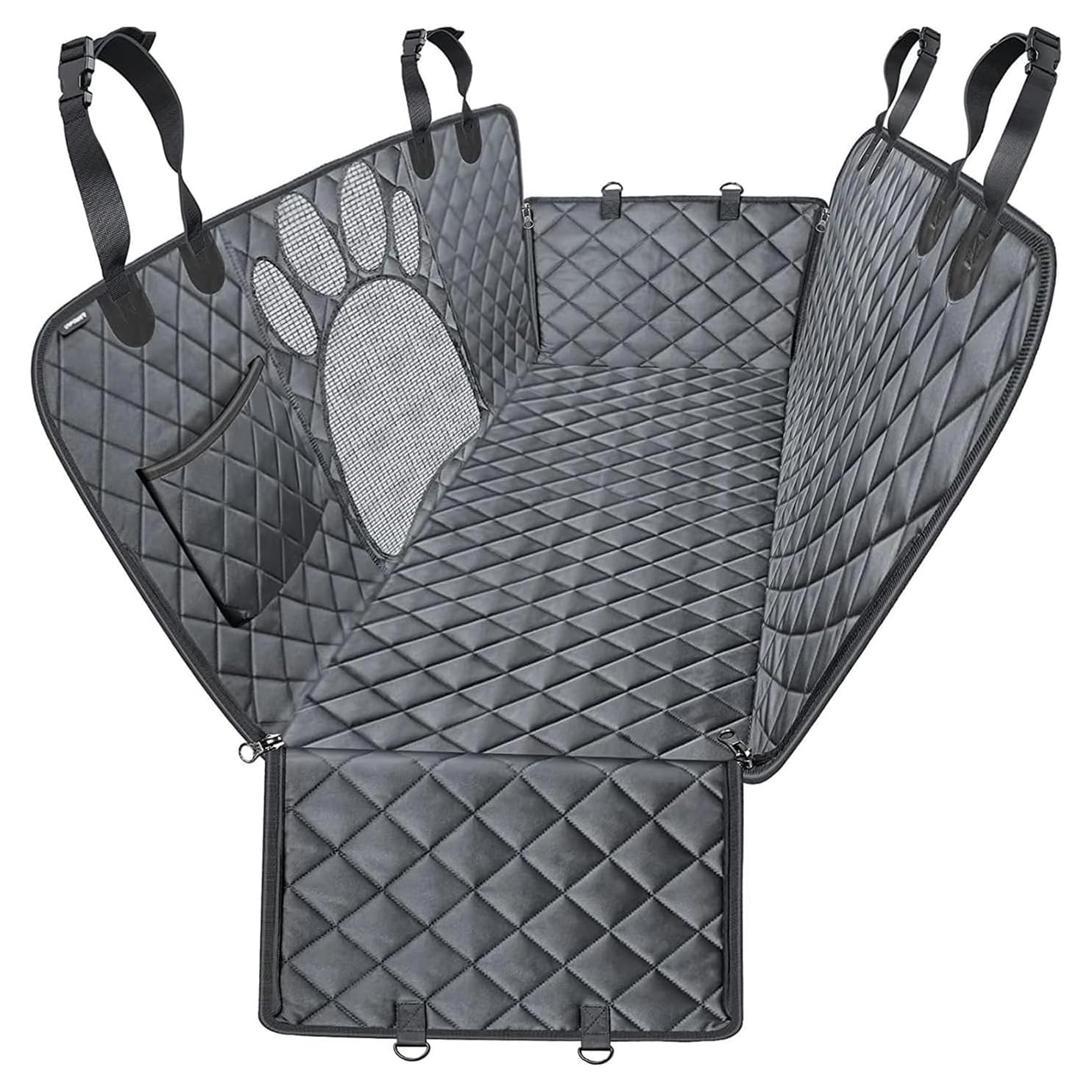 EJHJH Dog Car Seat Cover Set for Infiniti G20 G35 G37 I30 I35 J30 Q30 Q45 Q50 Q60 Q70, Car Bed Pet Hammock Anti-Slip Waterproof Back Seat Extender for Dogs,Grey