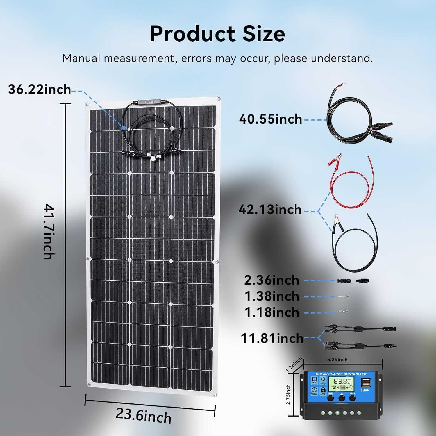 800W Solar Panel Kit, 2x400W Flexible Monocrystalline RV Solar Panel | for 12V/24V Battery | ETFE Semi-Flexible, Bendable to 30° | for RV, Boat, Van, Off-Grid Charging (White)