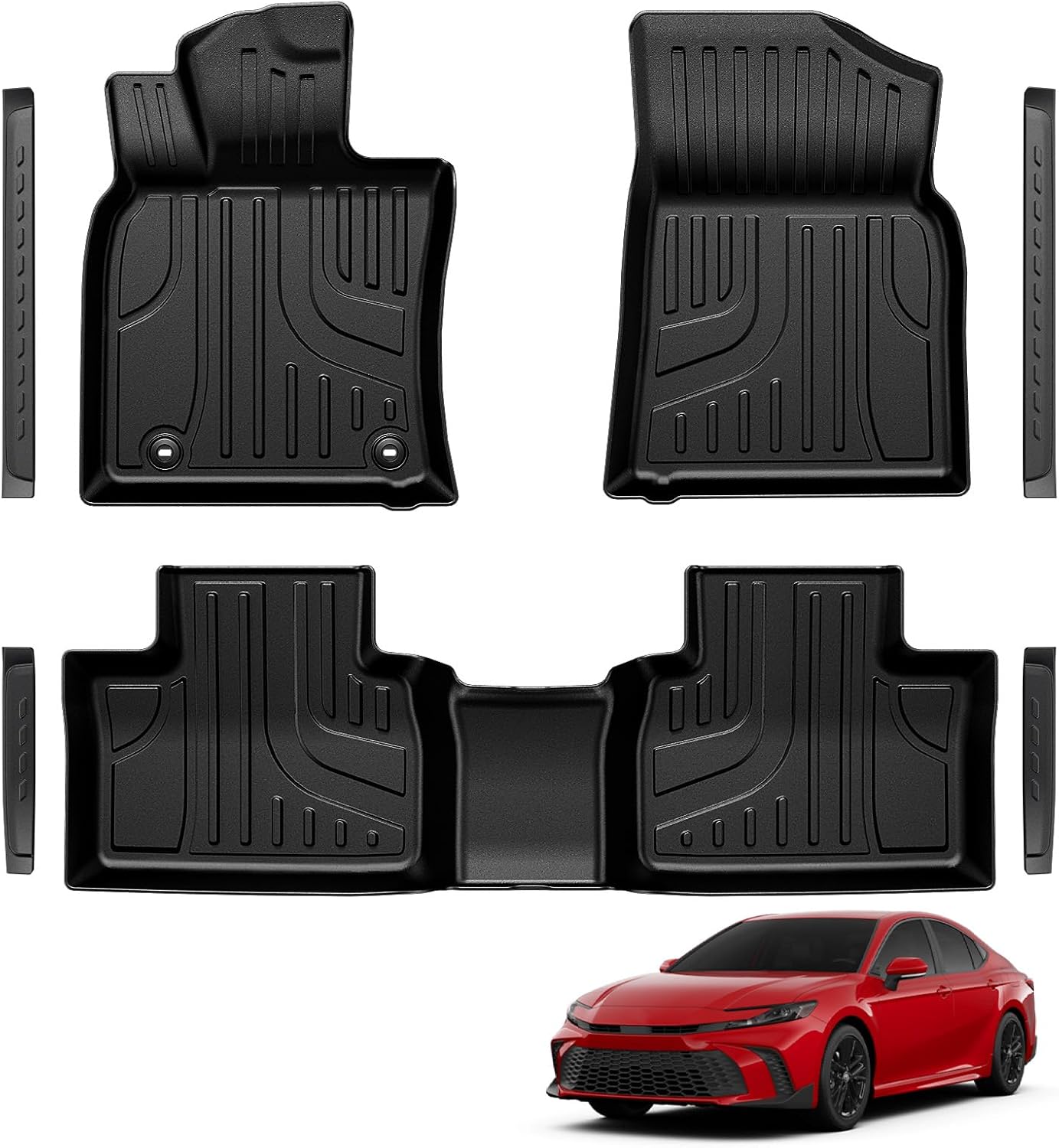 Floor Mats for 2025 2026 Toyota Camry (Include Hybrid), TPE All Weather Durable Floor Liners Door Sill Guards for Toyota Camry Accessories