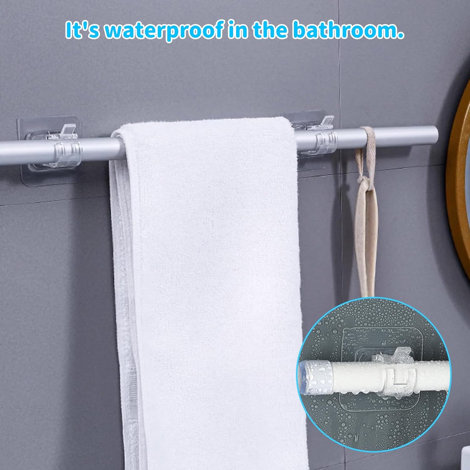 6 PCS Transparent Wall Hooks No Drill Self-Adhesive for Curtains Damage-Free Installation Clear Wall Mount(6*6)