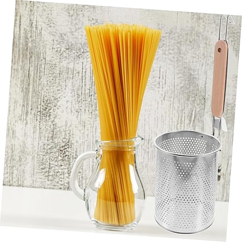 Miniatura 5 de BIUDECO 2 cucharas de fideos para papas fritas, cesta de malla fina, colador de pasta perforada, cesta para hervir pasta, colador de cocina de acero