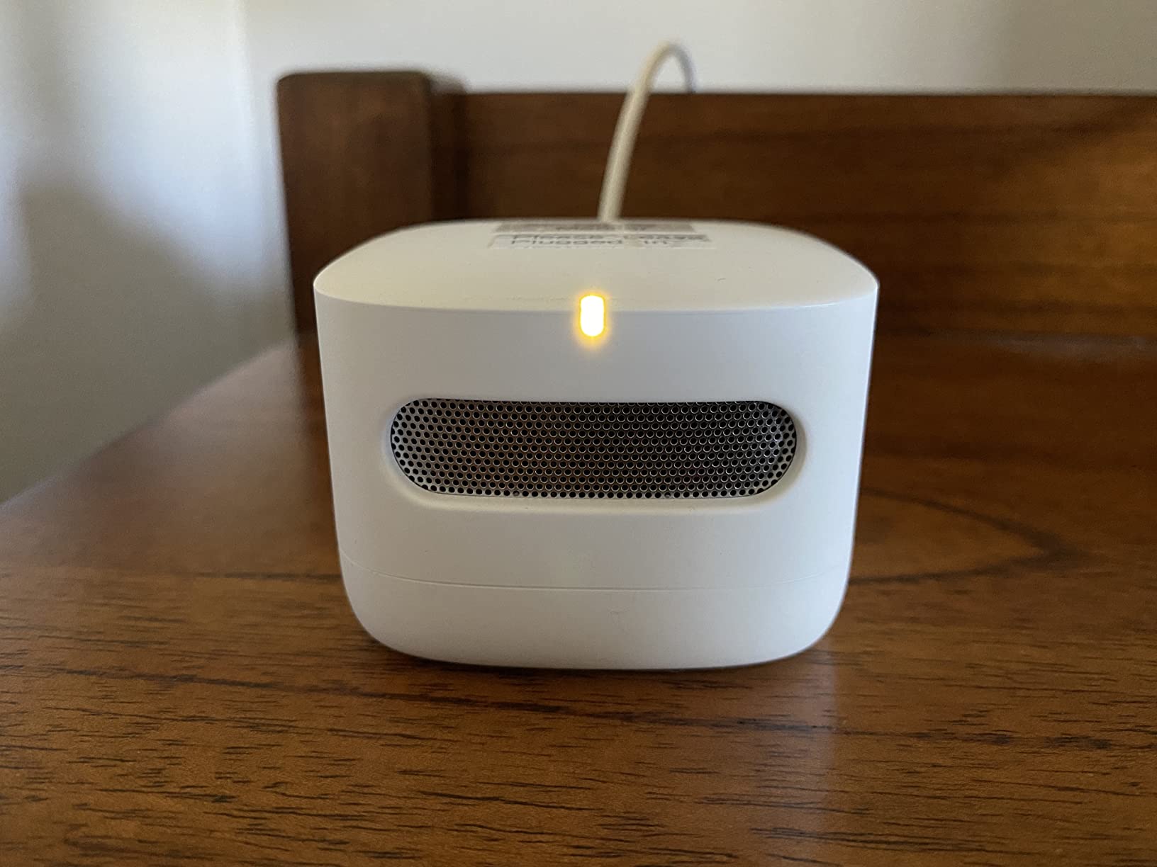 Amazon Smart Air Quality Monitor light turned orange indicating moderate air quality