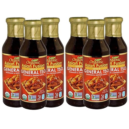 Asian Fusion Salsa General Tso, 15 onzas, sin OMG, certificado orgánico, Kosher y sin gluten (paquete de 6)