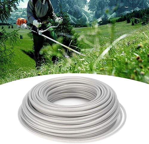 Miniatura 6 de Línea de recortadora de césped de 2,362.2 in  2362.2 pulgadas, cuerda cortadora de cepillo de alambre de acero, herramienta de jardinería para