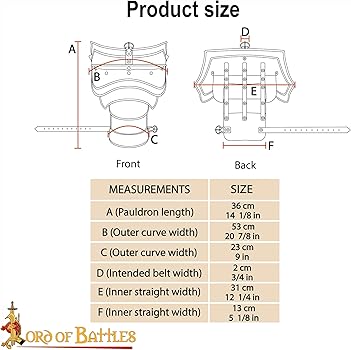 Amazon | Lord Of Battles Pauldron プレートアーマー | 18ゲージの