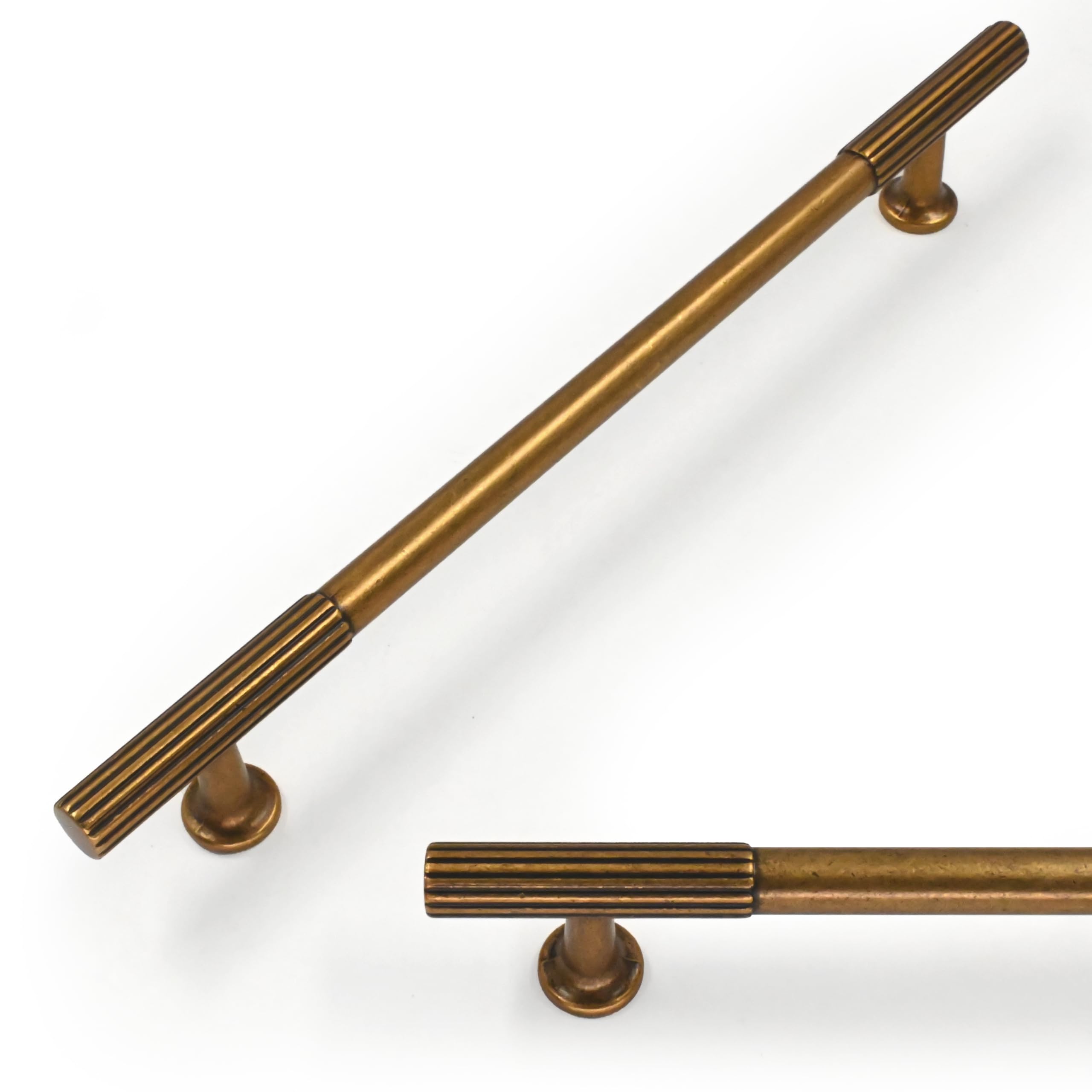 Talentedeco 10 Pack Antique Brass Cabinet Pulls 7.5 Inch(192mm) Kitchen Cabinet Handles Vintage Retro Cabinet Hardware for Drawer Pulls