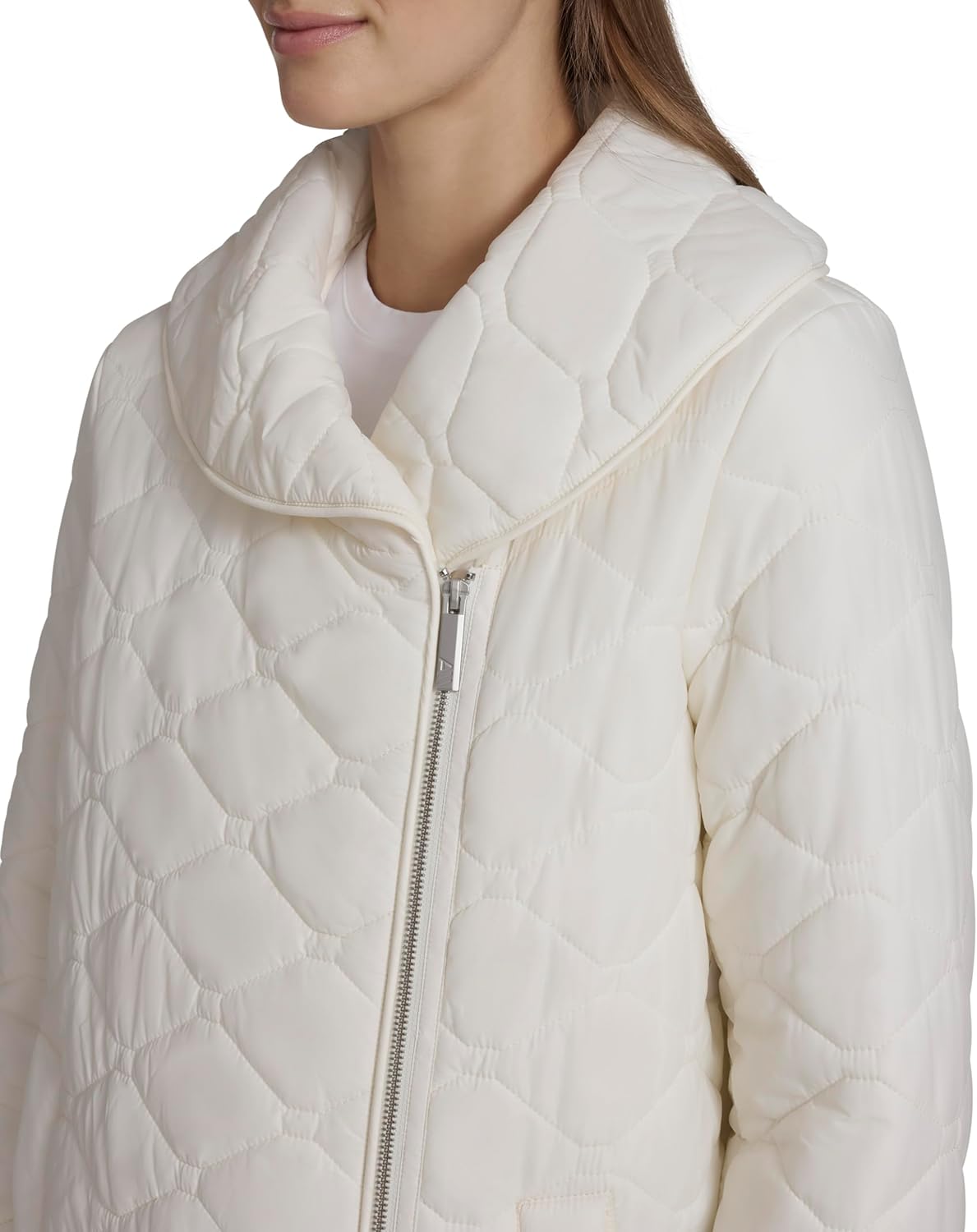 Andrew Marc womens Tunic Length Foldover Collar Quilted Jacket - Image 5