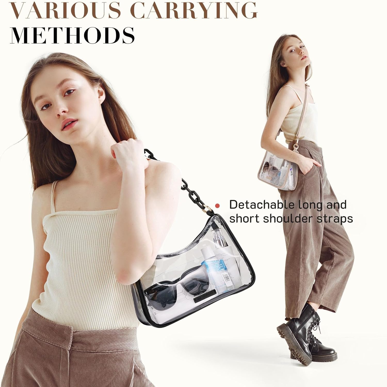 Missnine Clear Bag for Stadium Approved, Clear Crossbody Purse for Women Transparent Concert Handbag for Sport Stadium Events - Image 2