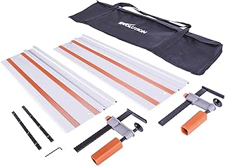 Evolution Power Tools Guide De Coupe Universel Pour Scie Circulaire - Compatible Avec La Plupart Des Marques - Pour Une Ligne De Coupe Droite - Pinces et Sac Inclus- 1,4m (2 x 700 mm) - ST1400