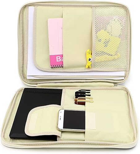 Miniatura 4 de BTSKY - Bolsa de viaje multifuncional para documentos A4, organizador de mano, bolsa de viaje impermeable, estuche con cremallera para Ipads,