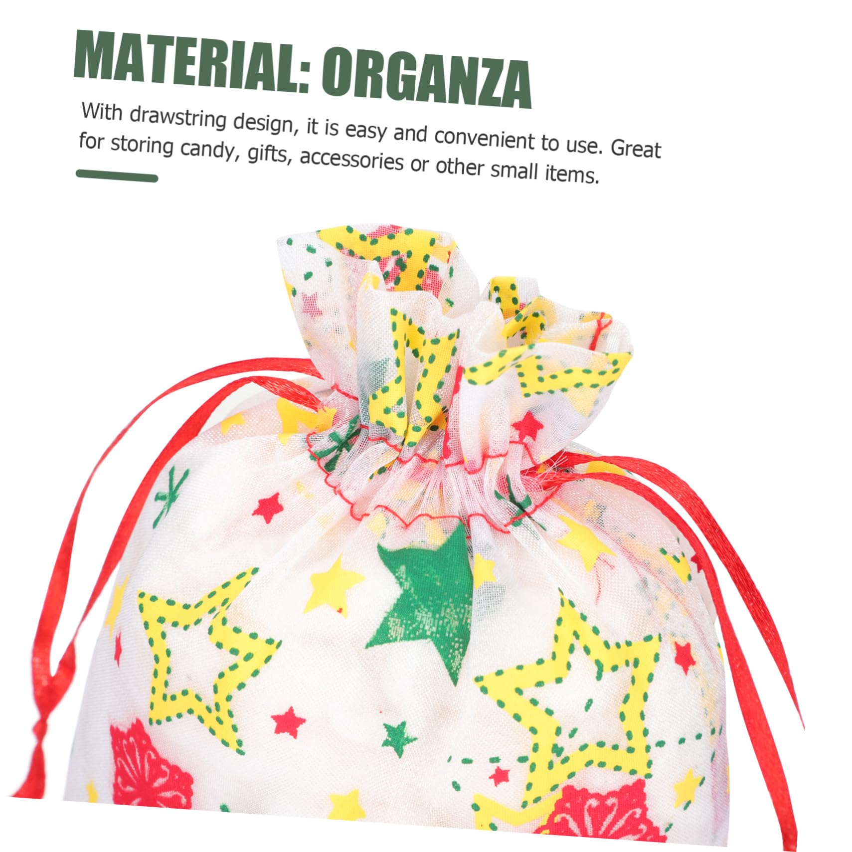SOLUSTRE 100pezzi Sacchetti Organza Natalizi per Pouches per e Capodanno per Dolci e