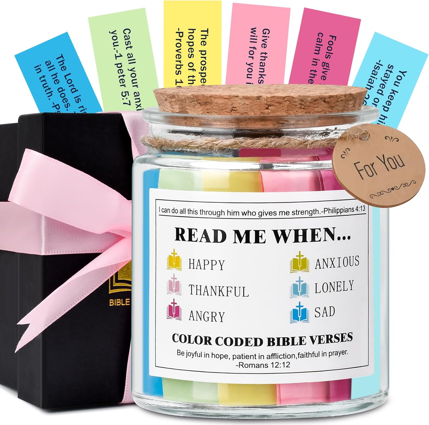 Mothers Day Gifts for Mom Wife Grandma Daughter Bible Verse Jar: Christian Gifts for Women Sister Friends Easter Basket Stuffers Birthday Christmas Graduation Presents for Her Religious Jar