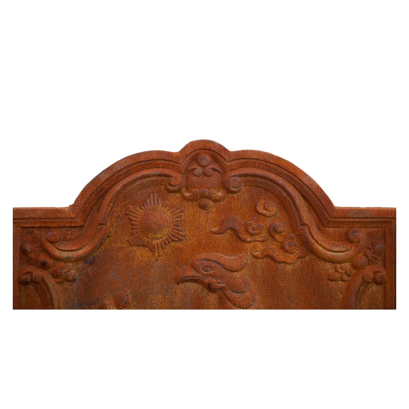 Biscottini Frontone con stemma 47x2,5x46 cm | Piastra per camino funzionale e decorativa | Frontone camino in ghisa