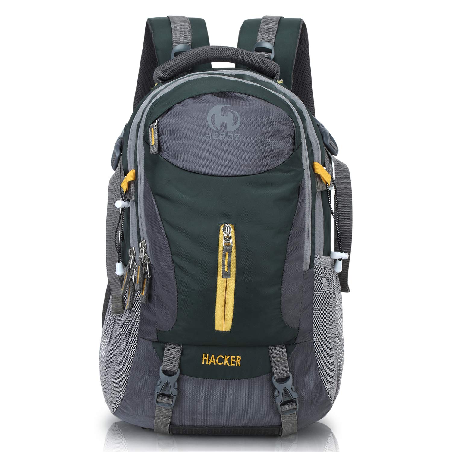 HEROZ Hacker 50 litres Nylon Travel Laptop Backpack Water Resistant Slim Durable Computer Book Bag Tracking Fits Up to 17.3-inch Laptop (Grey & Mehdi Green) (B083NBRVCJ) Amazon Price History, Amazon Price Tracker