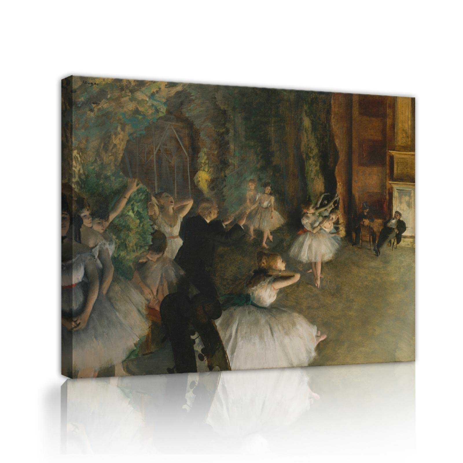 KAWAAI El ensayo del ballet en el escenario por Edgar Degas Cartel Lienzo Cartel de arte de pared Imagen decorativa Obras de arte caseras modernas Carteles 50x65cm Marco interno