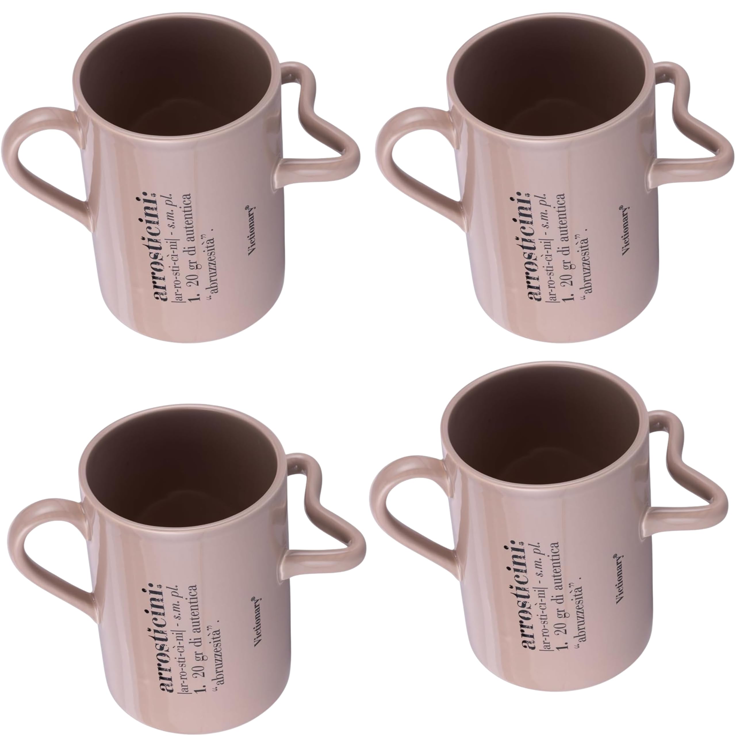 Set 4 Caraffe Porta Arrosticini in Ceramica Beige, Capacità 1400 ml,Capacità 1400 ml - Ø 12,3 x h. 18 cm (Arrosticini)