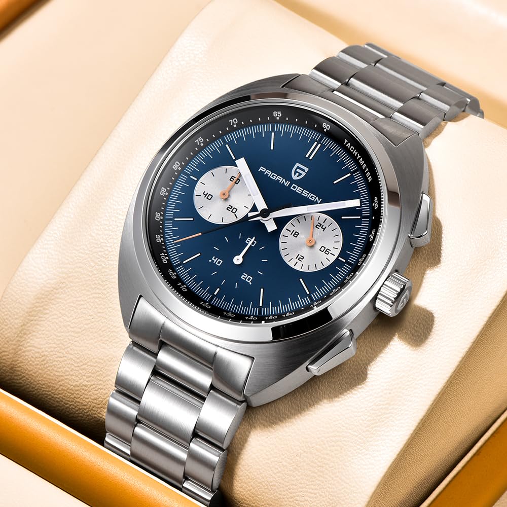 Pagani Design AR Saphir Quarz Chronograph Vintage Zifferblatt Uhr Leder Herrenuhren Neue Schildkröte zurück Chronograph 1782 Herren Quarzuhr VK63 Uhrwerk