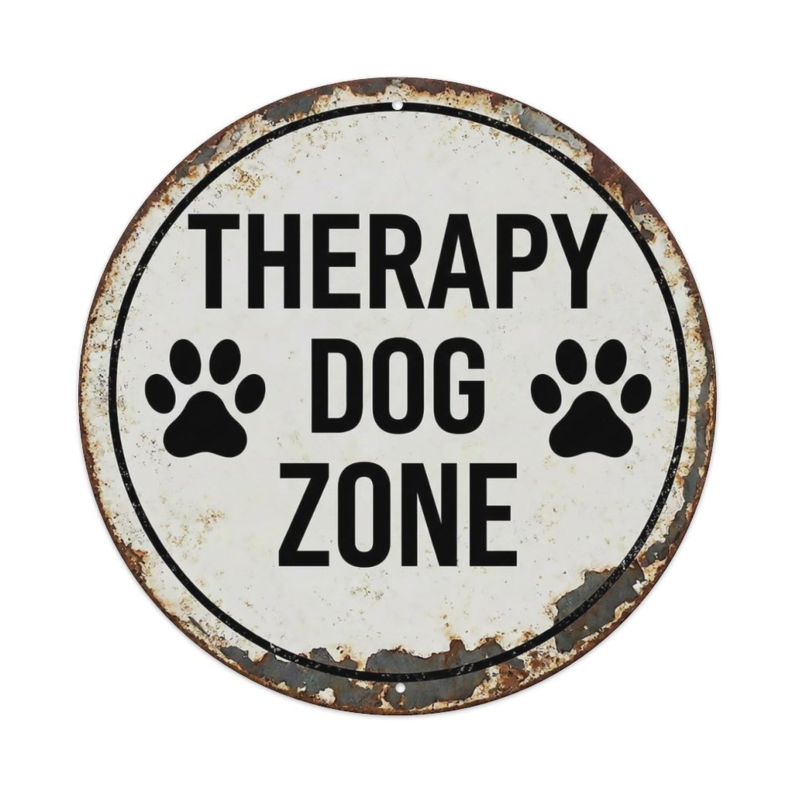 Vintage Therapy Dog Zone Area Metal Tin Sign