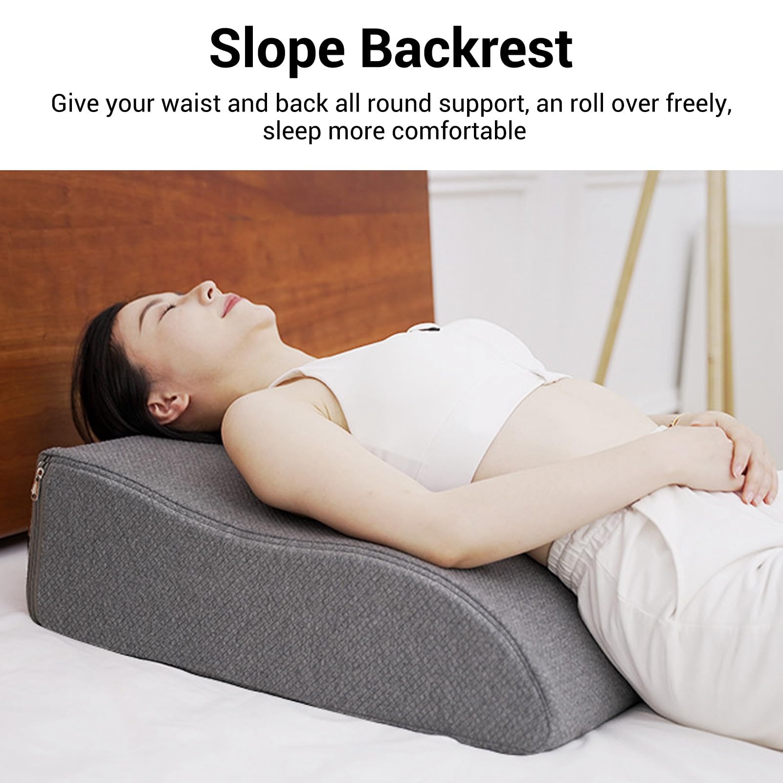 Luocute Almohada de Elevación de Piernas, Almohada de Espuma Viscoelástica para Piernas, Soporte para Rodillas en Forma de S, Cojín de Espalda Baja con Funda Extraíble Lavable, Almohada