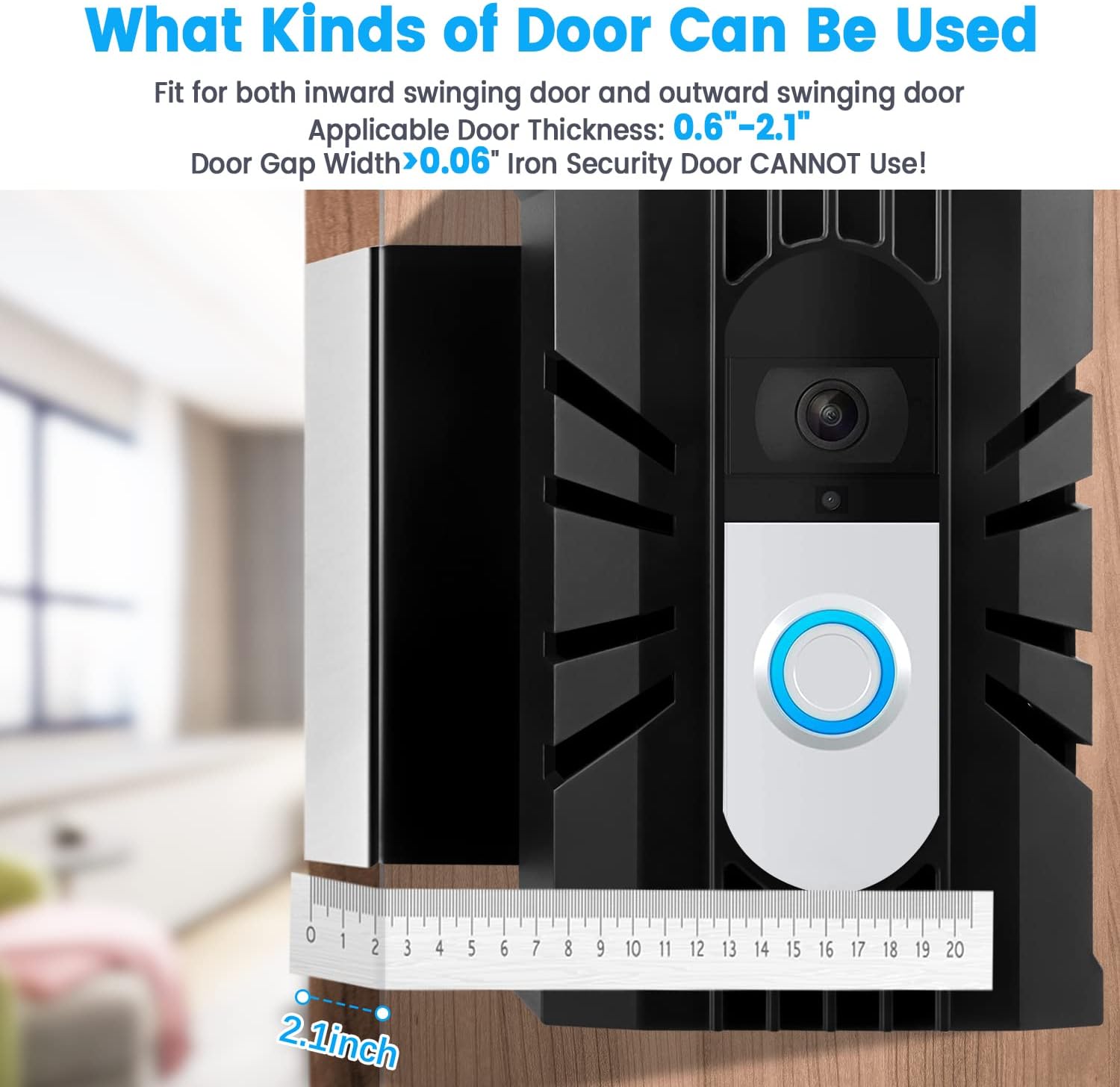 Buy AntiTheft Doorbell Mount, Video Doorbell Door Mount NoDrill Mounting Bracket for Video