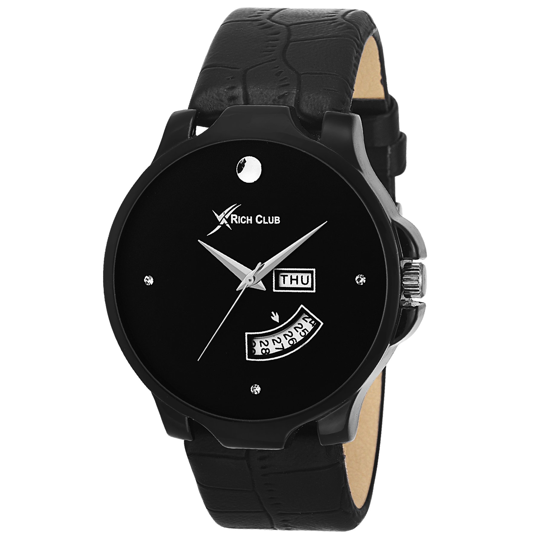 Rich Club RC-0007 Black Classy Movado Dial with Day and Date Display Watch for Men and Boys (B0772RDBWZ) Amazon Price History, Amazon Price Tracker