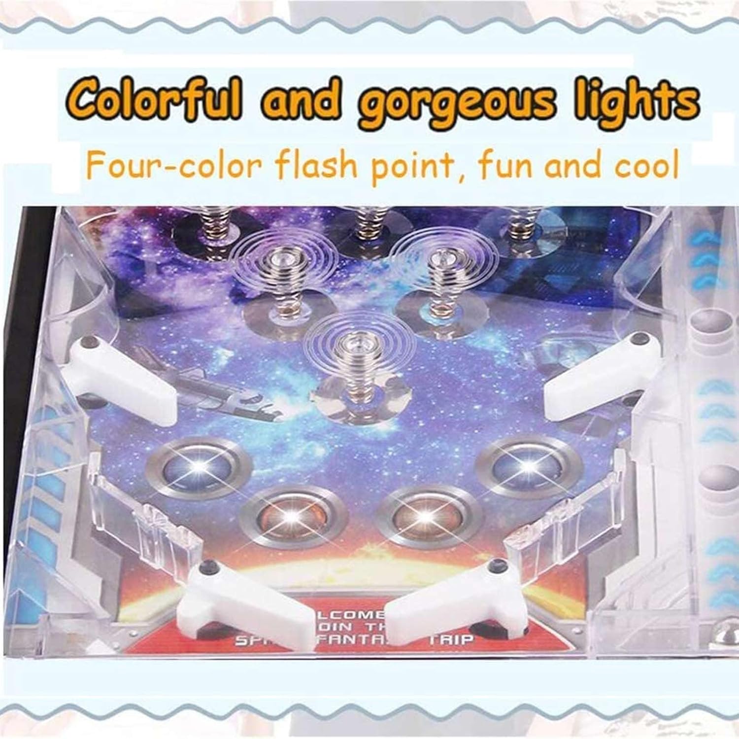 PHATM Mini Pinball Toys Classic Arcade Game Machine Electronic Arcade Pinball Machine Tabletop Marble Game with Scorer Lights Sounds