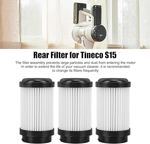 Miniatura 3 de TOPINCN Filtro trasero para aspiradora Tineco S15, aspiradora inalámbrica, filtro VF4000 de repuesto, filtración eficiente, 3 piezas