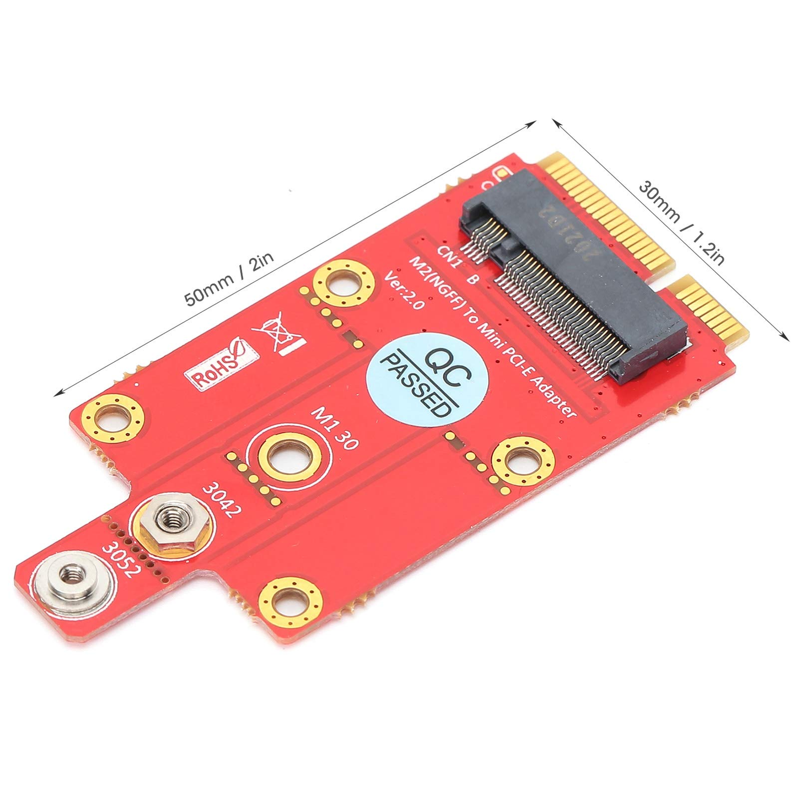 Fdit Mini PCI Express Adapter do komputerów stacjonarnych, M.2 NGFF B na adapter mini PCIe obsługuje port USB modułu WWAN oparta na SSIC, klucz B 3042/3052