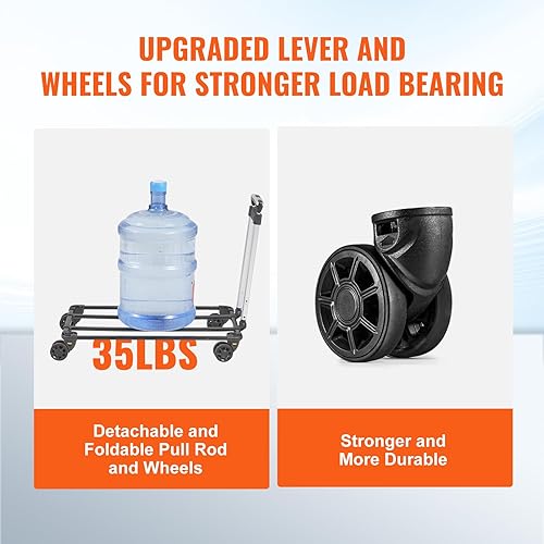 Miniatura 5 de VEVOR Transportador grande para perros y gatos con ruedas para menos de 35 libras, transportador de mascotas con ruedas mejoradas, transportador de