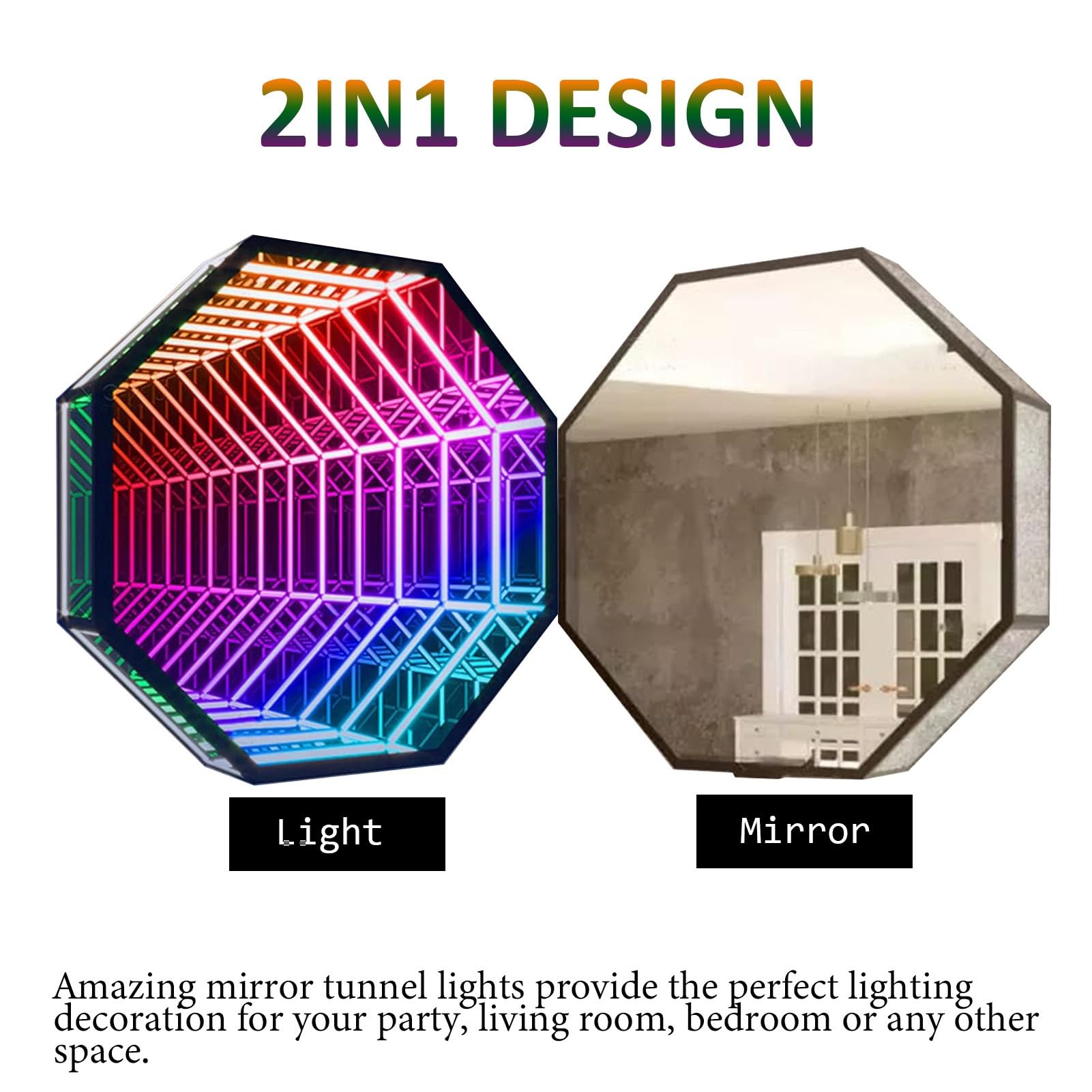 Amazon.co.jp : 3Dインフィニティミラーライト、リビングルーム用LED