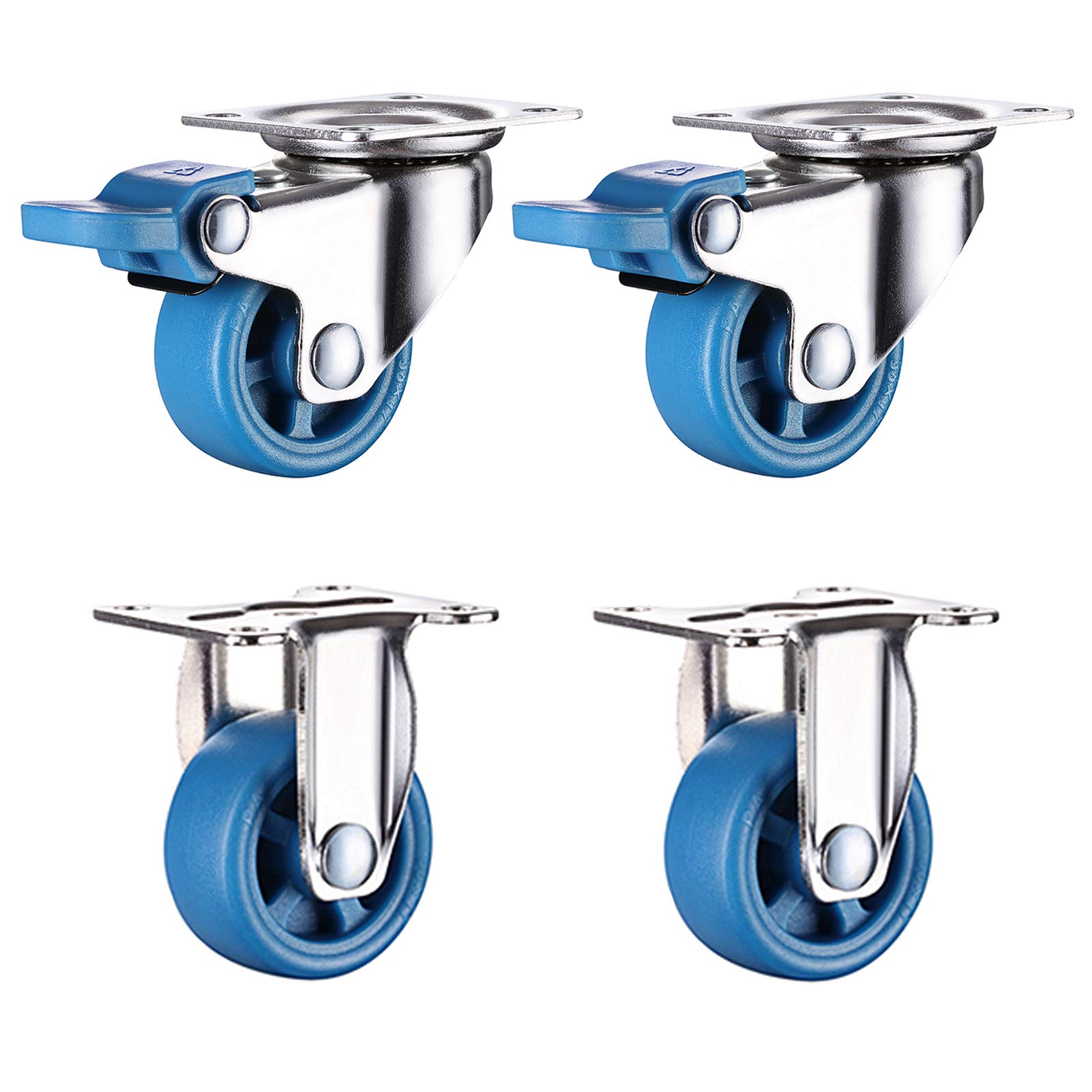 GYEQXKT Heavy Duty 4" Swivel Caster Wheels for Furniture Trolleys & Planters - Smooth Rolling Nylon Plate Replacement Casters for Easy Mobility & Stability