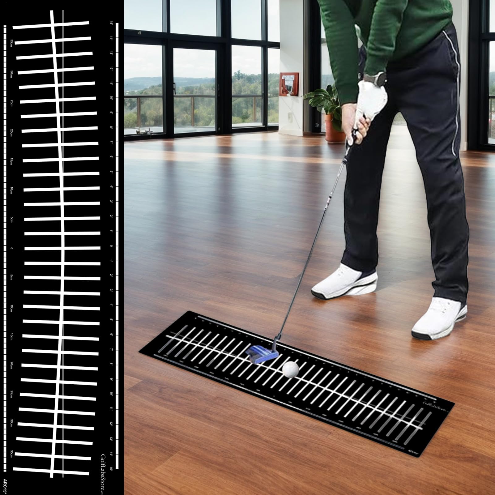Ayuda de entrenamiento de golf,Herramienta de entrenamiento plegable y portátil | Estera de ejercicio de swing de golf | Adecuado para hombres niños niñas jóvenes adolescentes hija familia amigos casa