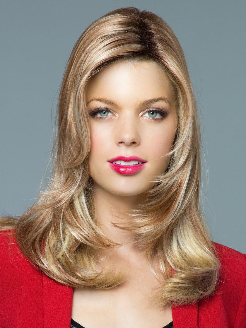 Long Top Hair Piece Color Ginger Brown - Noriko Wigs 18" Length Women's Straight Synthetic Topper Volume Crown Fringe