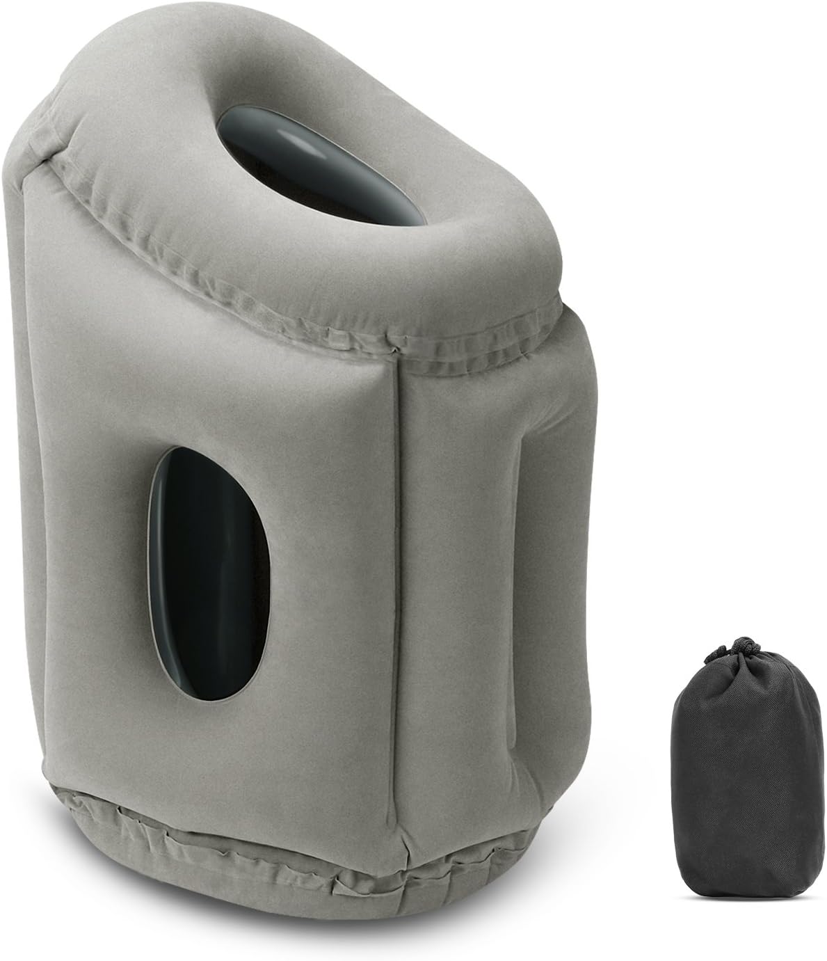 Nozama Inflatable Travel Pillow, Head Neck Rest Pillow, Fast Inflate/Deflate Portable Travel Pillow with Fully Support Carry Pouch, Perfect for Airplane Train Traveling Office Napping Camping