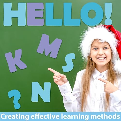 Vista 42 de Juego de 150 letras grandes de 6 pulgadas y puntuación, colorido alfabeto recortado para el aula para exhibir tablón de anuncios, escuela en casa