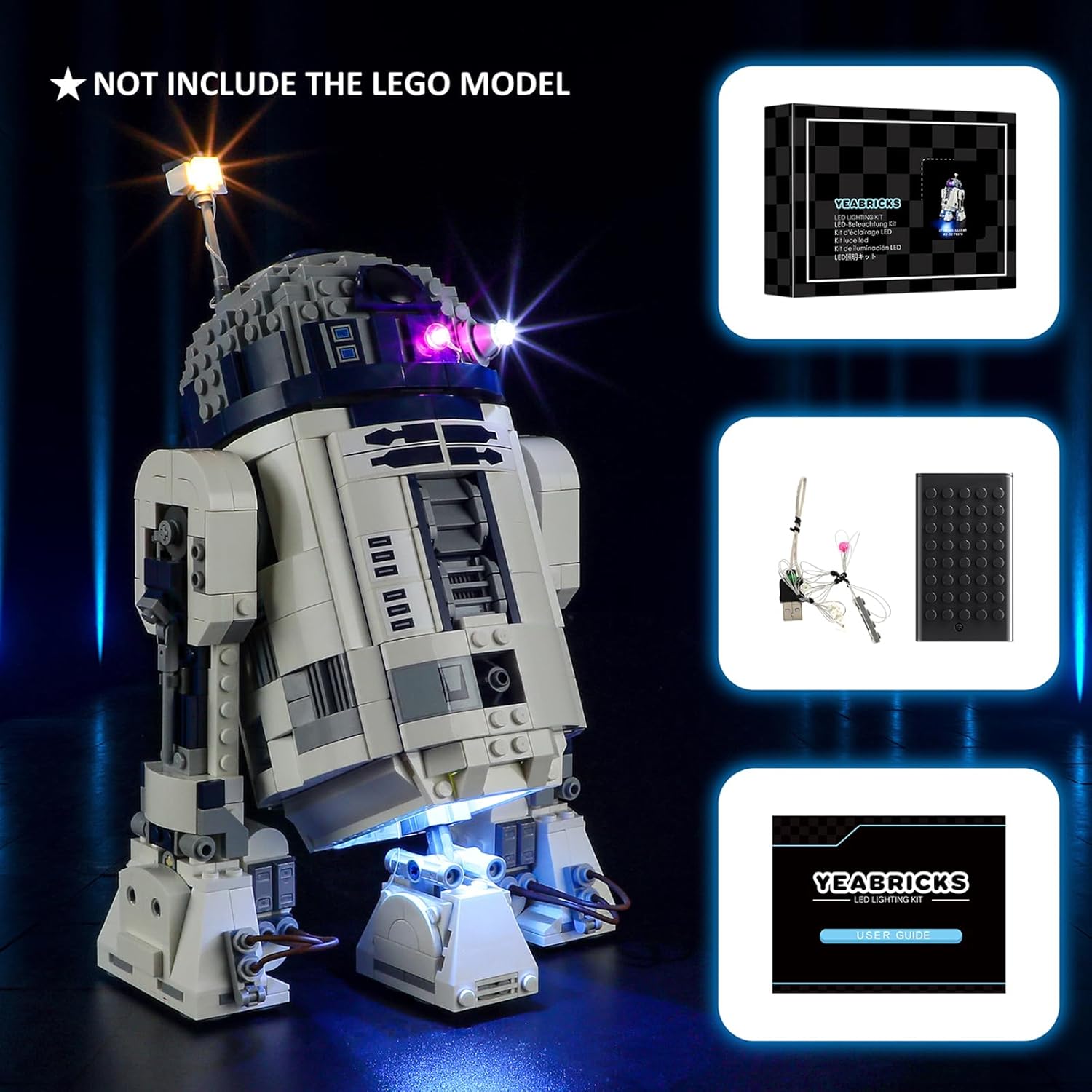YEABRICKS LED Light for 75379 Star Wars R2-D2 Building Blocks Model (Building Set NOT Included)