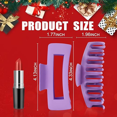 Miniatura 130 de TOCESS Paquete de 8 pinzas grandes para el cabello para mujer, pinzas de garra grandes para cabello fino y rizado, agarre fuerte de los años 90