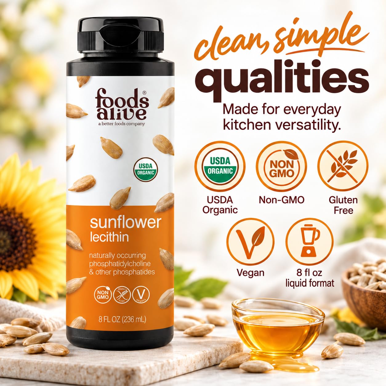 Foods Alive Organic Sunflower Lecithin Liquid, 8 fl oz — Amazon image 3