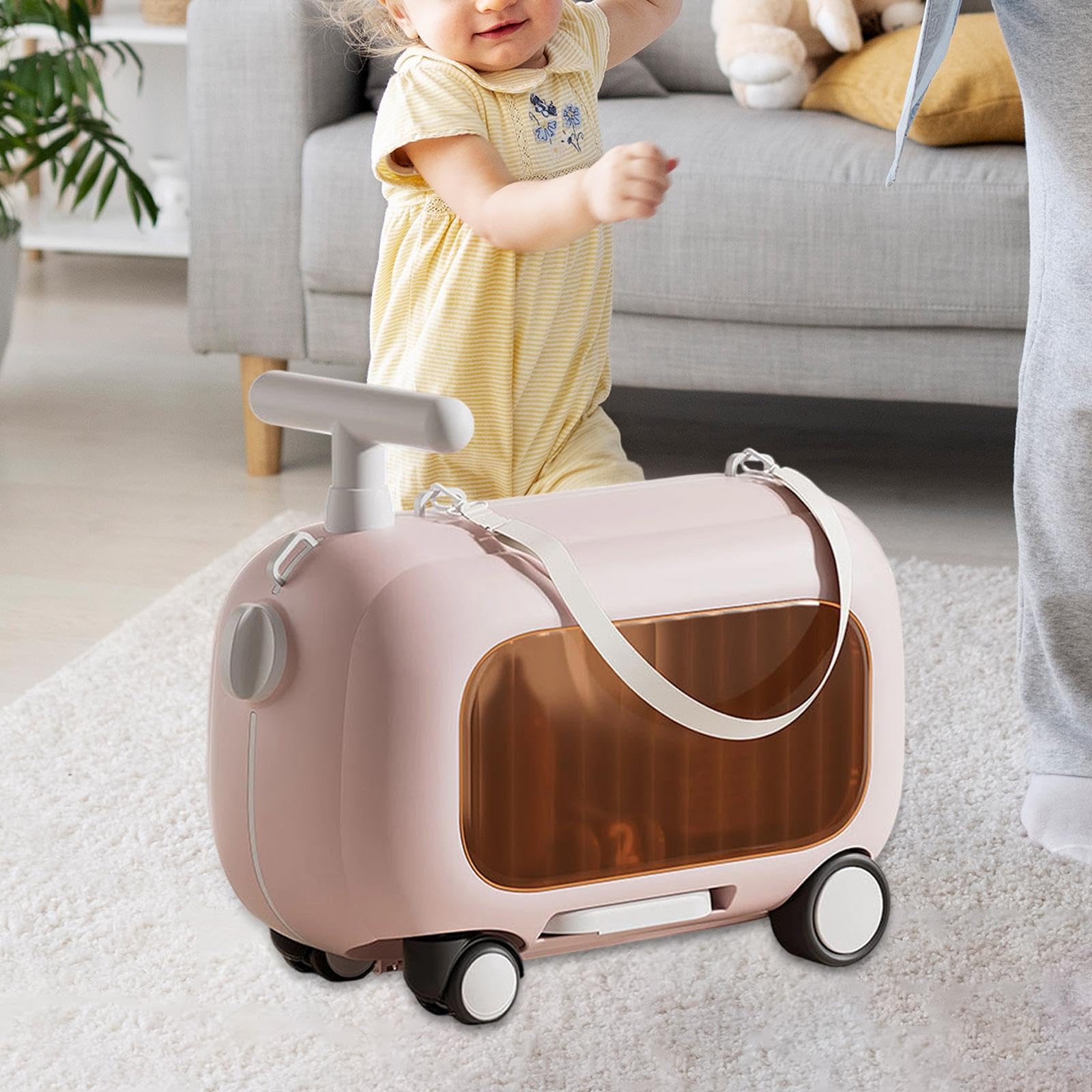 predolo Valigia per bambini Valigia con ruote per bambini Regalo Valigie rigide da viaggio portatile compatta per Leggera per, Rosa