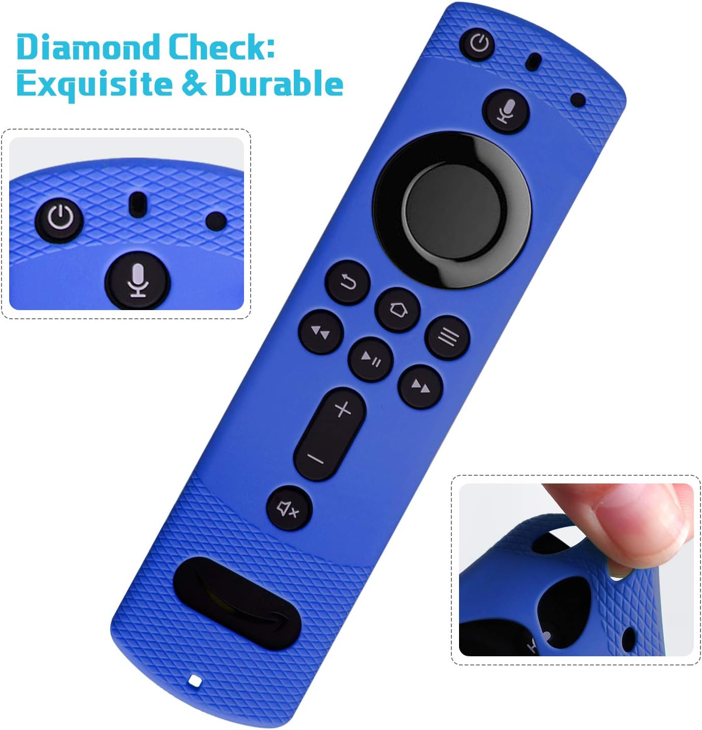 Remote Cover for Fire TV Stick 4K QCUTE Shockproof Silicone Remote Case Shockproof for Fire TV Cube/Fire TV (3rd Gen) Compatible with All-New 2nd Gen Alexa Voice Remote Control with Lanyard