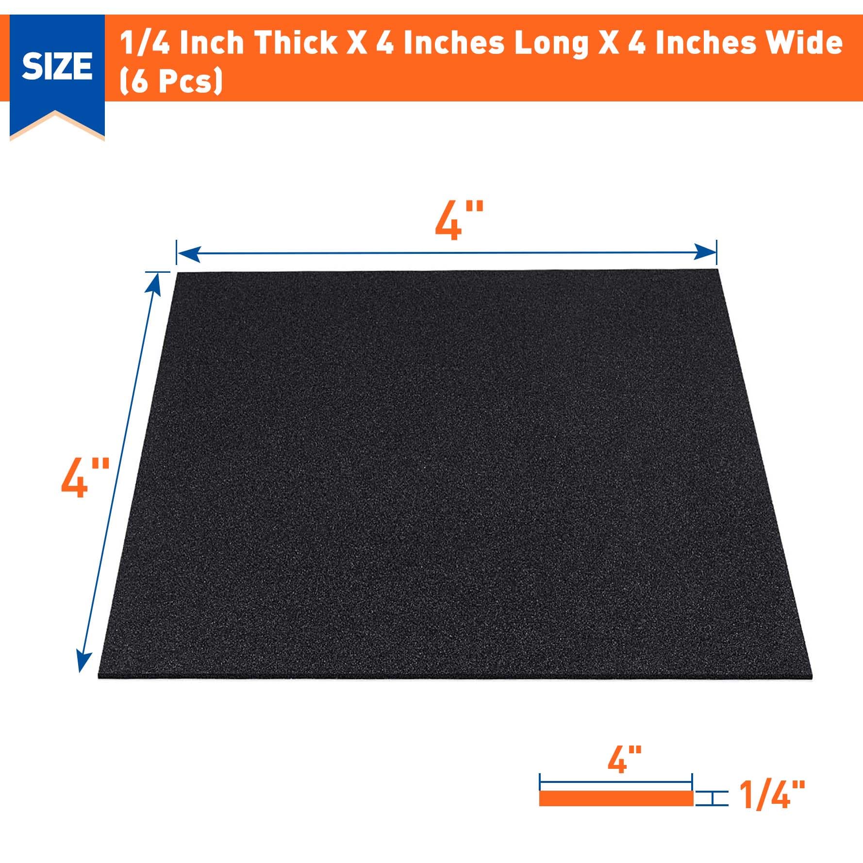Snapklik.com : MAGZO 6Pcs Adhesive Foam Padding 1/4 In Thick X 4 In X 4 ...