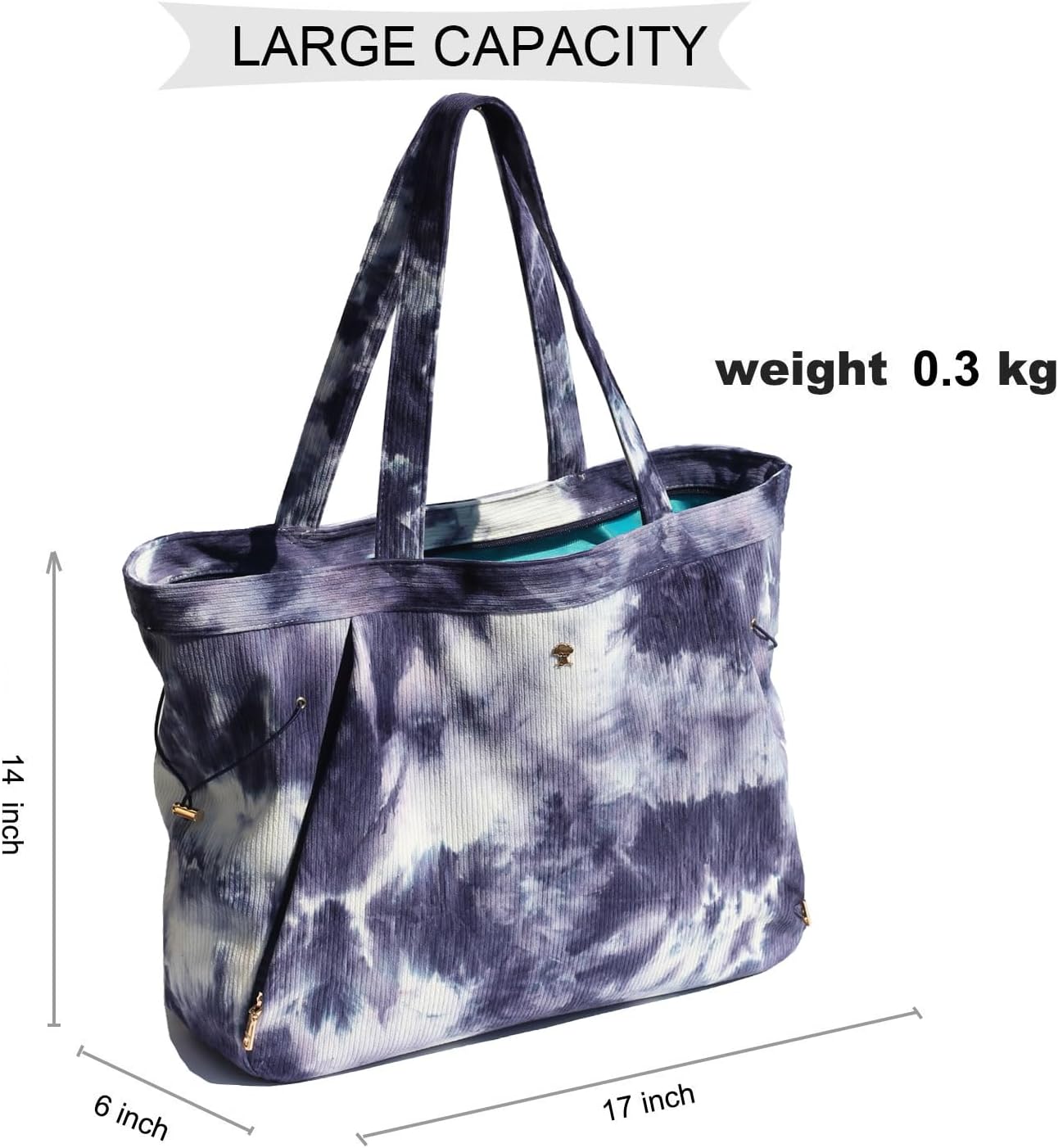 ESVAN Corduroy Yoga Tote Bag Gifts for Women Drawstring Yoga Mat Bag for Office Workout Travel Carryall Pilates Gym - Image 4