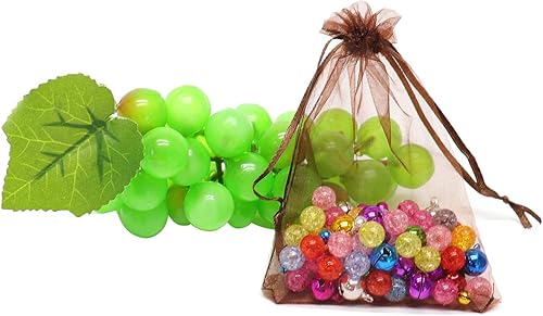 Miniatura 368 de Dealglad 100pcs Drawstring Organza bolsas de joyería caramelo para fiestas, casamientos, regalos Negro