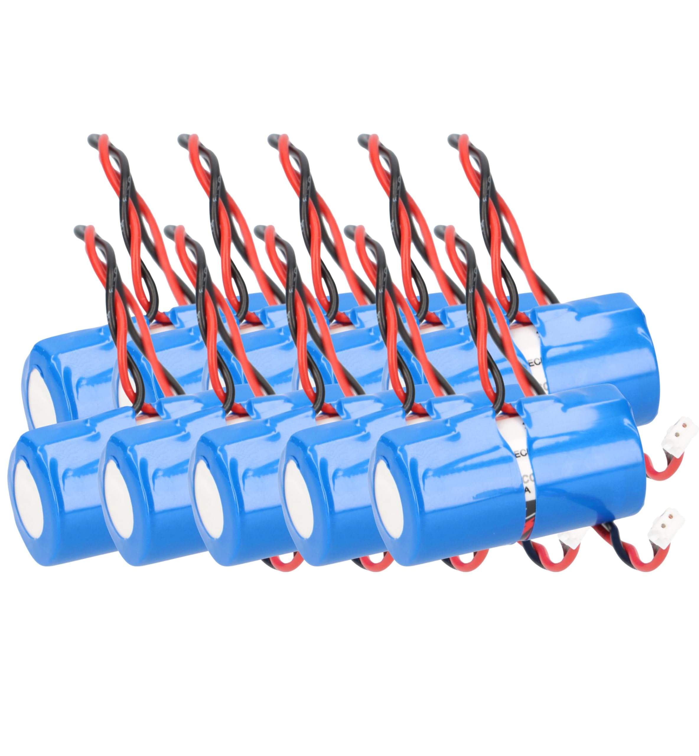 10 pilas de litio 2/3 A con cable y enchufe, compatibles con cilindro Dom ENiQ Guardian S, 3 V, 1,8 Ah, 33 x 17,2 mm, desechable