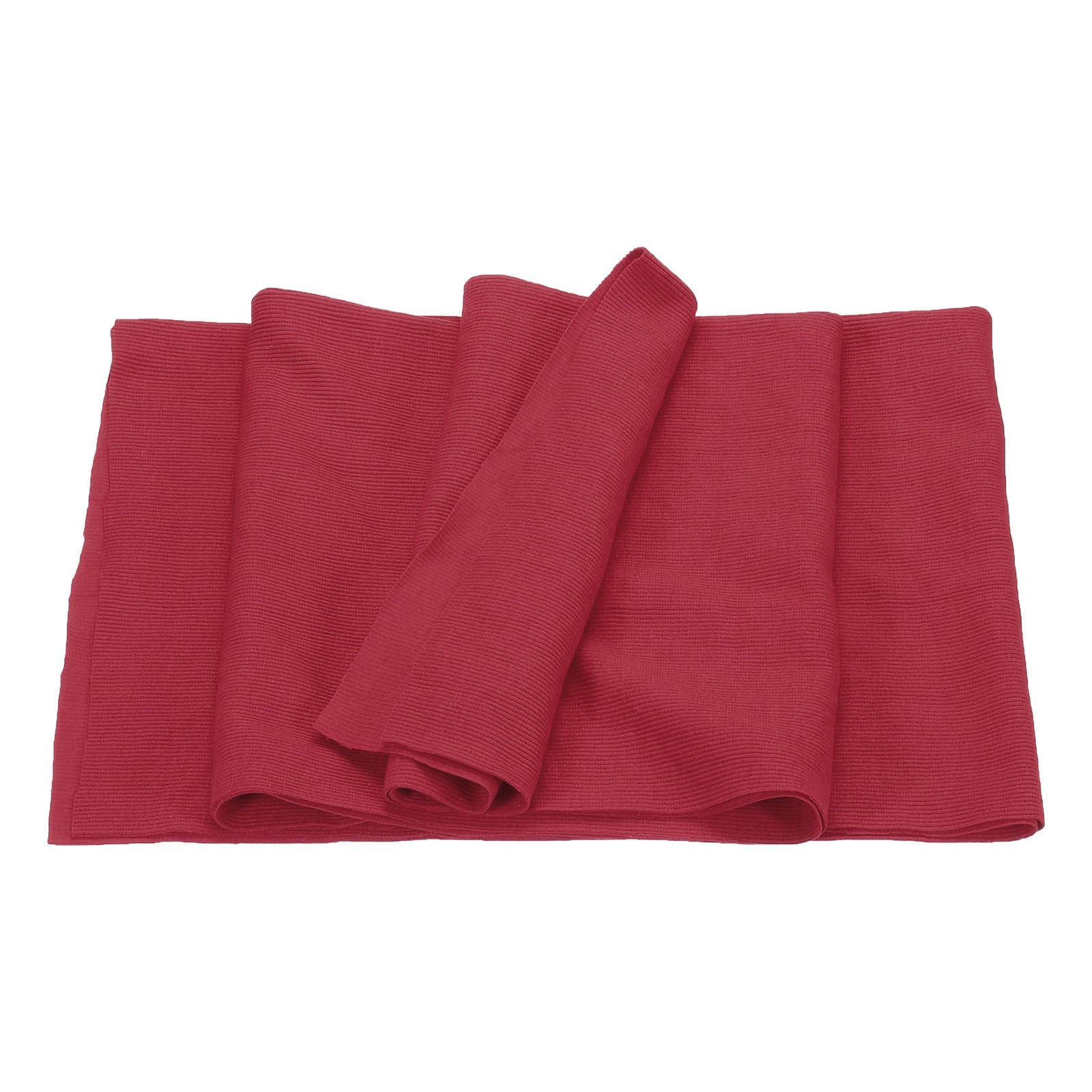 MECCANIXITY 47" Elastic Cuffs Ribbed Trims Cotton Fabric Knit Rib Stretch Tape Cuff Sleeve Waistband for Sewing, 20" Wide Claret