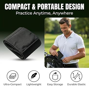 Slider Golf Training Aid, Golf Swing Trainer, Golf Swing Training Aid, Swing Sync Golf Trainer, Swing Correcting Adjustable Arm Band, for Swing Correcting Improve Swing Stability, Unisex